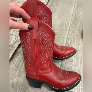Kids Old West Red Heeled Boots